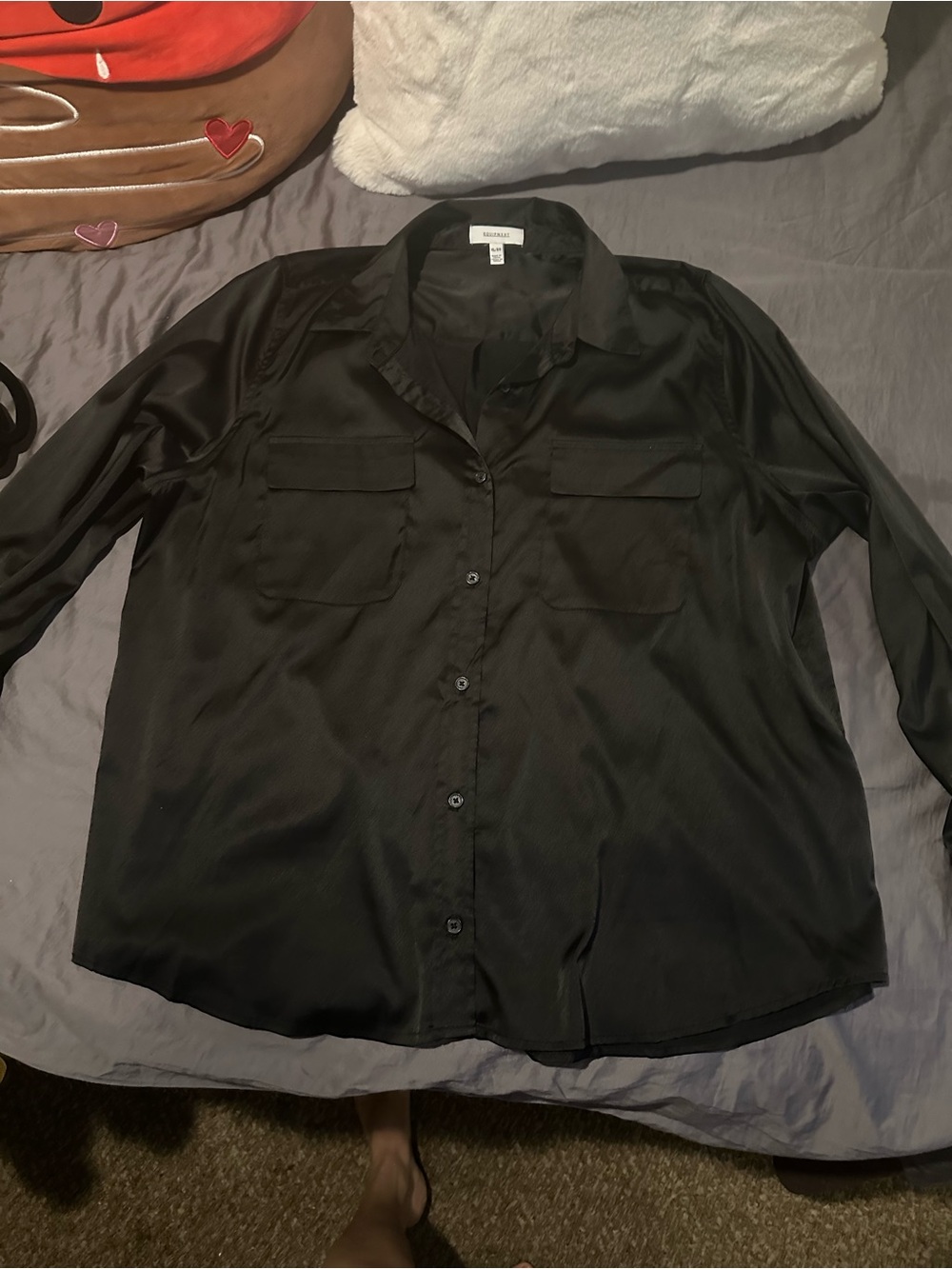 Equipment Black Lightweight Button-Up Shirt Jacket